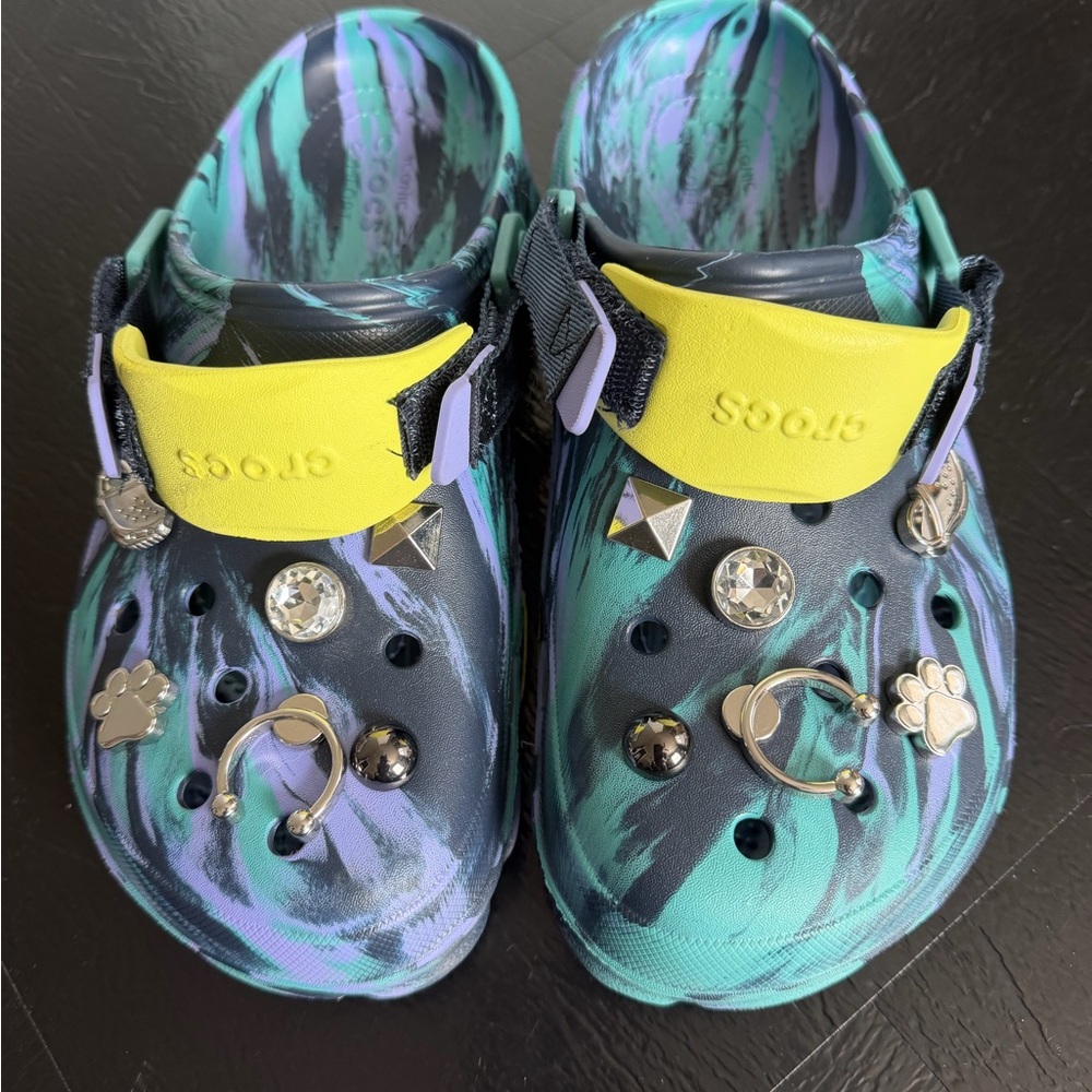 CROCS Adult Marble All-Terrain Clogs  with Charms